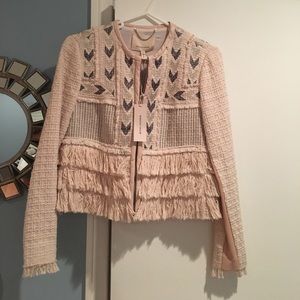 Rebecca Taylor fringed jacket with leather trim (No longer have original tags)